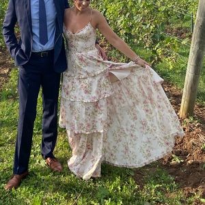 V. Chapman Dress - The Caterina Dress in Pink Rose Print